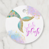 Étiquettes Cadeau Soif splash mermaid anniversaire merci (Dos)