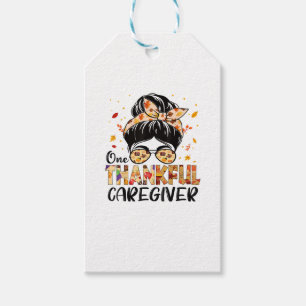Étiquettes-cadeau Soigneuse Un Remerciement Messy Bun Thanksgiving F