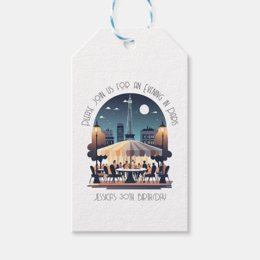 Étiquettes-cadeau Soirée À Paris (Devant)