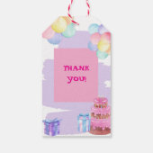 Étiquettes-cadeau Soirée : Anniversaire violet et rose (Dos)