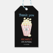 Étiquettes-cadeau Soirée cinéma Anniversaire Merci Popcorn (Devant)