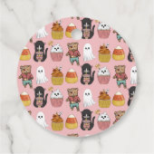 Étiquettes Cadeau Soirée Costume d'Halloween rose doux et Éffrayant (Dos)