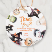 Étiquettes Cadeau Soirée costumée Monstres Halloween merci (Devant)