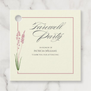 Étiquettes Cadeau Soirée d'adieu Fleur sauvage de Pastel pour femmes