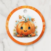 Étiquettes Cadeau Soirée d'anniversaire de la petite Citrouille (Devant)