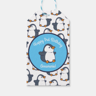 Étiquettes-cadeau Soirée d'anniversaire de Penguin