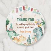 Étiquettes Cadeau Soirée d'anniversaire des Dinosaures (Devant)