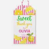 Étiquettes-cadeau Soirée d'anniversaire d'une citronnelle rose (Devant)