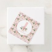 Étiquettes Cadeau Soirée d'anniversaire fleurie rose (En situation)