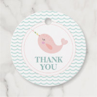 Soirée d'anniversaire Narwhal tags pastel rose