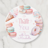 Étiquettes Cadeau Soirée d'anniversaire pastel merci (Devant)
