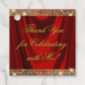 Étiquettes Cadeau Soirée d'Anniversaire Rouge (Devant)