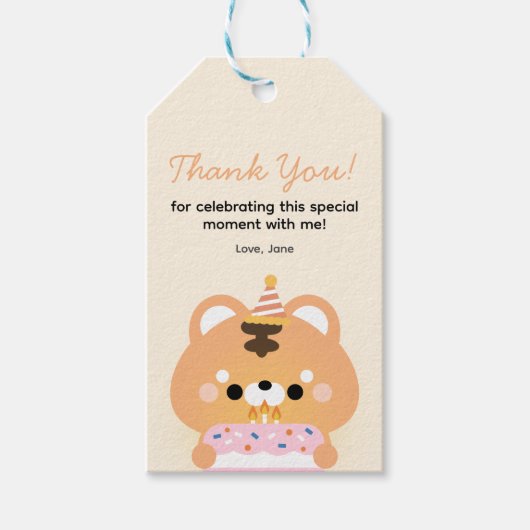 Étiquettes-cadeau Soirée d'anniversaire très simple (Devant)