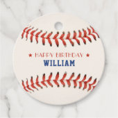 Étiquettes Cadeau Soirée de baseball Sport joyeuse fête d'anniversai (Devant)