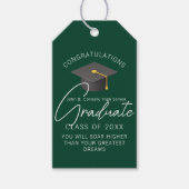Étiquettes-cadeau Soirée de graduation sur mesure de Dark Green Grad (Devant)