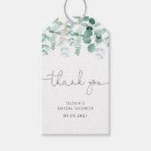 Étiquettes-cadeau Soirée de mariée à l'eucalyptus vert (Devant)