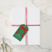 Étiquettes-cadeau Soirée de Noël Elegant Bow Rouge - (Avec de la ficelle)