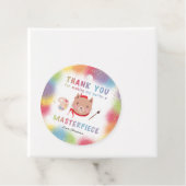 Étiquettes Cadeau Soirée de peinture mignonne Kitty Chat Anniversair (En situation)