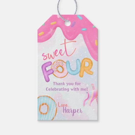 Étiquettes-cadeau Soirée de quatre ans (Devant)