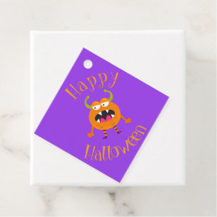 Étiquettes Cadeau Soirée d'Halloween mignonne Little Monster Purple