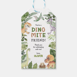 Étiquettes-cadeau Soirée Dinosaure Anniversaire Dinomite