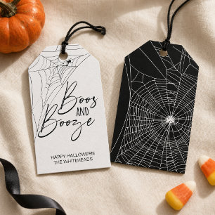 Étiquettes-cadeau Soirée Halloween Boos and Booze