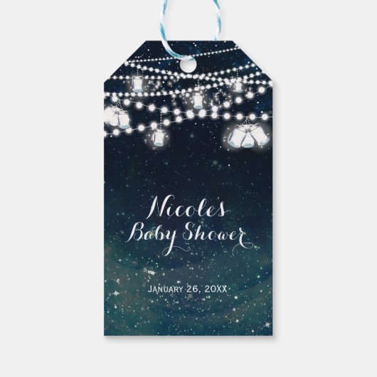 Étiquettes-cadeau Soirée Rustique Ciel Mason Jar Lumières Favoriser (Dos)