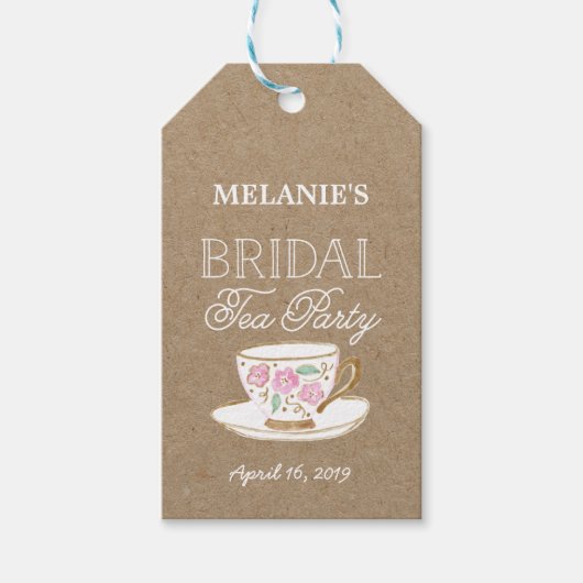 Étiquettes-cadeau Soirée Rustique moderne de thé nuptiale | FÊTE DES (Devant)