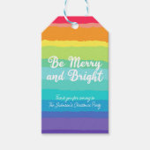 Étiquettes-cadeau Sois Joyeux et lumineux Rainbow Custom Christmas P (Devant)