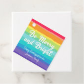 Étiquettes Cadeau Sois Joyeux et lumineux Rainbow Custom Christmas P (En situation)