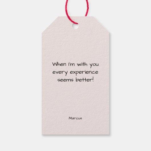 Étiquettes-cadeau Sois Mon Coeur rose Minimal Valentine (Dos)