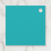 Étiquettes Cadeau Solide bleu océanique turquoise (Dos)