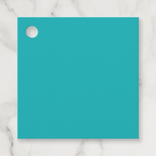 Étiquettes Cadeau Solide bleu océanique turquoise (Devant)