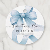 Étiquettes Cadeau Something Blue Before I Do Blue Bow Baby Shower (Dos)