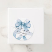 Étiquettes Cadeau Something Blue Before I Do Blue Bow Baby Shower de (En situation)