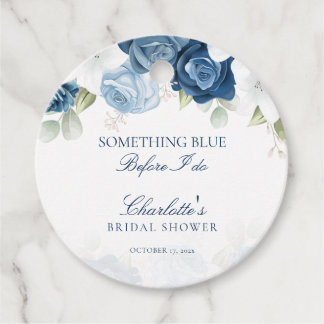 Étiquettes Cadeau Something Blue Before I Do Floral Bridal Shower