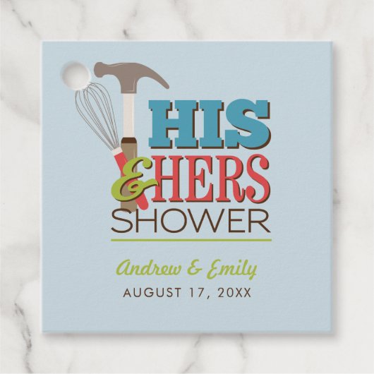 Étiquettes Cadeau Son et Sa Marteler Fouet Couple Douche (Devant)