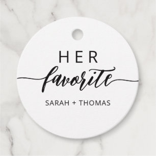 Étiquettes Cadeau Son sac de bienvenue calligraphique moderne préfér