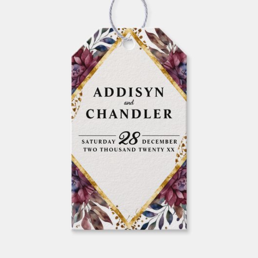 Étiquettes-cadeau Sophistication stupéfiante Mariage de pivoine à bi (Devant)