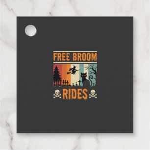 Étiquettes Cadeau Sorcière Chat de Rides de Balai Gratuits Halloween