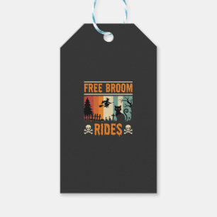 Étiquettes-cadeau Sorcière Chat de Rides de Balai Gratuits Halloween