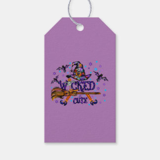 Étiquettes-cadeau Sorcière de l'Halloween mignonne
