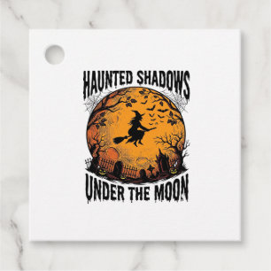 Étiquettes Cadeau Sorcière de Lune d'Halloween Chemise de Nuit Vinta