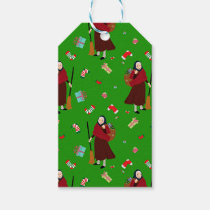 Étiquettes-cadeau sorcière de noël Befana