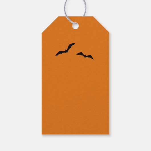 Étiquettes-cadeau Sorcière Retro Flying sur la lune Halloween Favor (Dos)