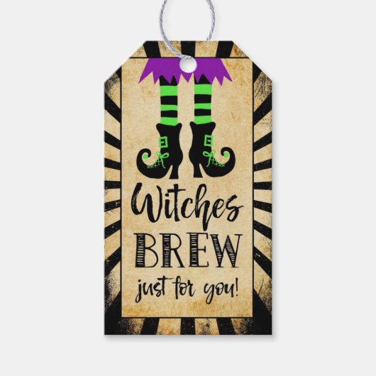 Étiquettes-cadeau sorcières brasser le parti halloween en faveur (Devant)