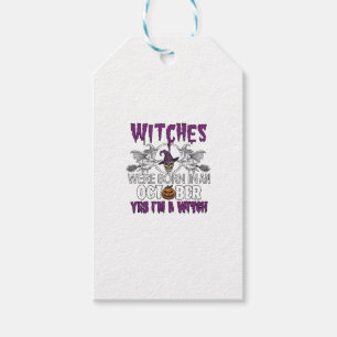 Étiquettes-cadeau Sorcières Octobre Halloween Crâne Chapeau de Sorci