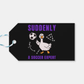 Étiquettes-cadeau Soudain un expert de football (Dos Horizontal)
