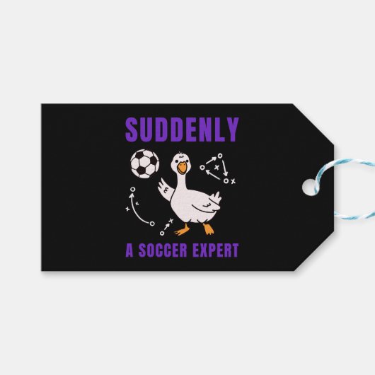 Étiquettes-cadeau Soudain un expert de football (Devant (Horizontal))