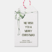 Étiquettes-cadeau "Souhaitez-vous Joyeux Noël" Cloches Vertes (Devant)